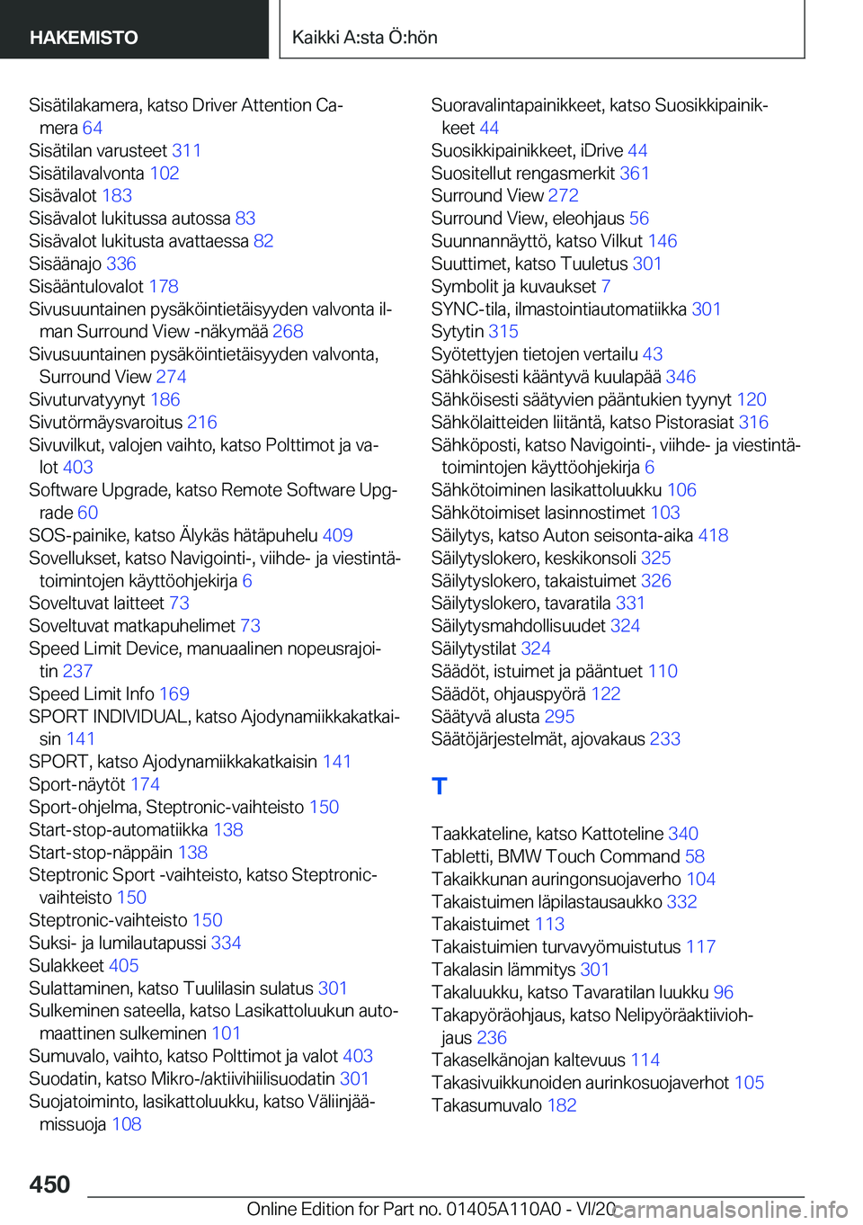 BMW 7 SERIES 2021  Omistajan Käsikirja (in Finnish) �S�i�s�