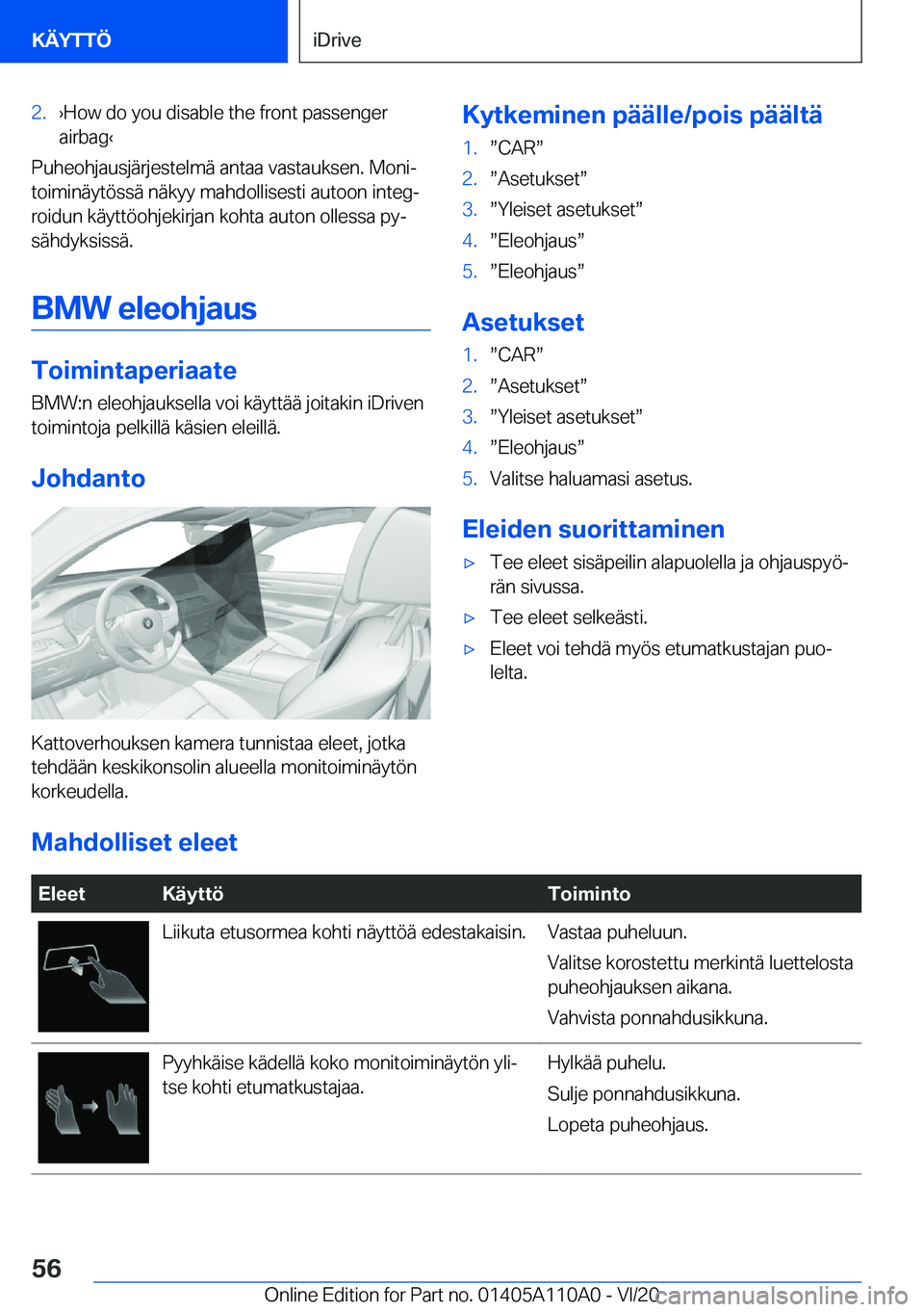 BMW 7 SERIES 2021  Omistajan Käsikirja (in Finnish) �2�.