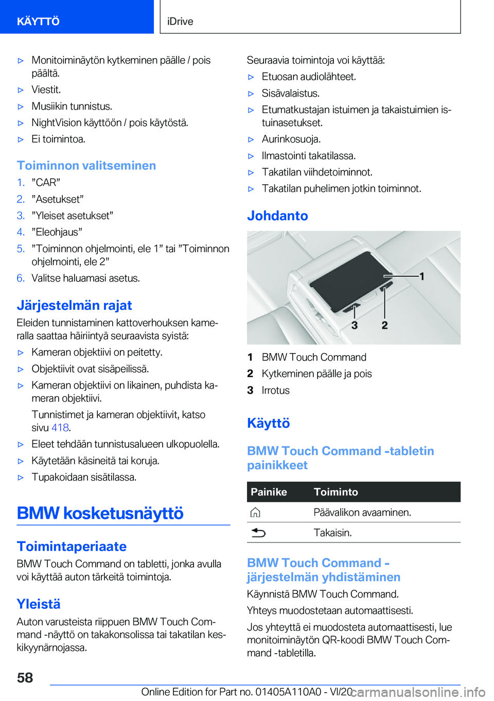 BMW 7 SERIES 2021  Omistajan Käsikirja (in Finnish) 'x�M�o�n�i�t�o�i�m�i�n�