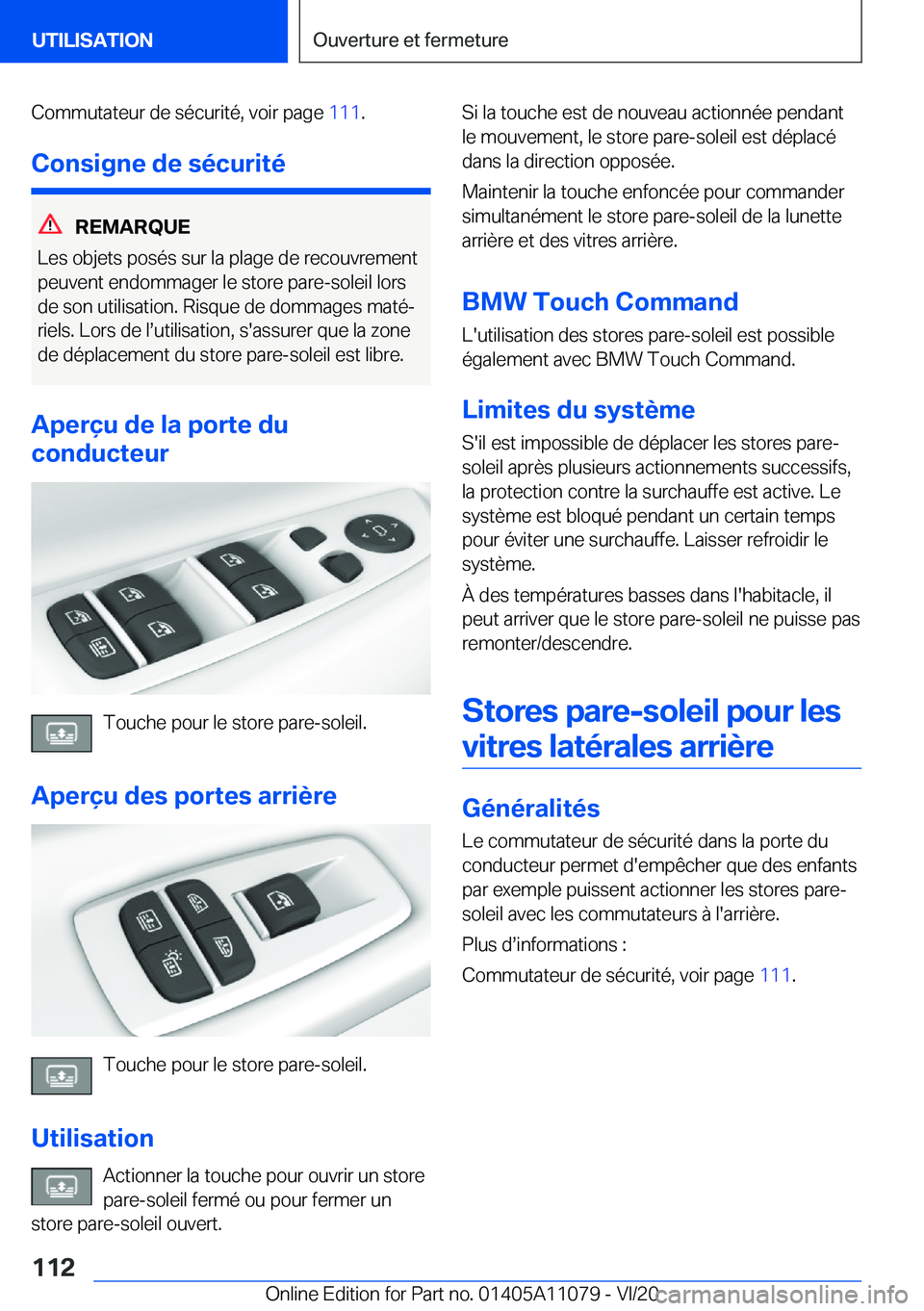 BMW 7 SERIES 2021  Notices Demploi (in French) �C�o�m�m�u�t�a�t�e�u�r��d�e��s�é�c�u�r�i�t�é�,��v�o�i�r��p�a�g�e��1�1�1�.
�C�o�n�s�i�g�n�e��d�e��s�é�c�u�r�i�t�é
�R�E�M�A�R�Q�U�E
�L�e�s��o�b�j�e�t�s��p�o�s�é�s��s�u�r��l�a��p�l�a�g�e