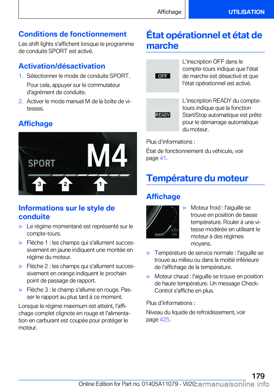 BMW 7 SERIES 2021  Notices Demploi (in French) �C�o�n�d�i�t�i�o�n�s��d�e��f�o�n�c�t�i�o�n�n�e�m�e�n�t
�L�e�s��s�h�i�f�t��l�i�g�h�t�s��s�'�a�f�f�i�c�h�e�n�t��l�o�r�s�q�u�e��l�e��p�r�o�g�r�a�m�m�e �d�e��c�o�n�d�u�i�t�e��S�P�O�R�T��e�s