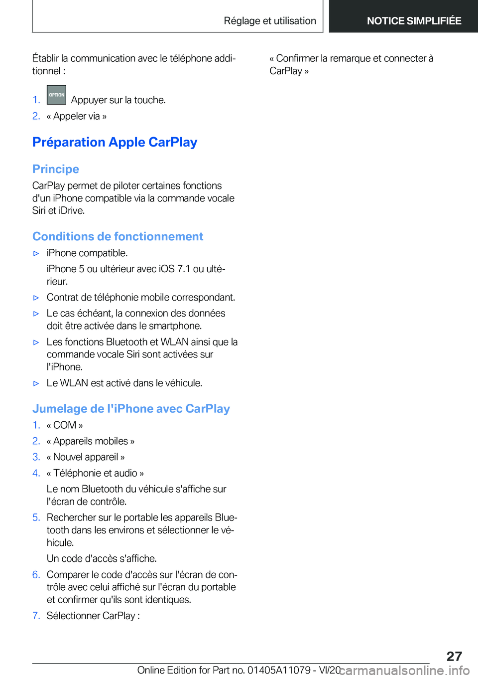 BMW 7 SERIES 2021  Notices Demploi (in French) �