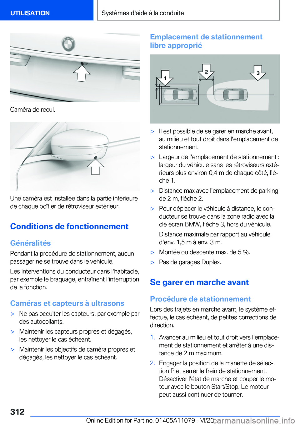 BMW 7 SERIES 2021  Notices Demploi (in French) �C�a�m�é�r�a��d�e��r�e�c�u�l�.
�U�n�e��c�a�m�é�r�a��e�s�t��i�n�s�t�a�l�l�é�e��d�a�n�s��l�a��p�a�r�t�i�e��i�n�f�é�r�i�e�u�r�e�d�e��c�h�a�q�u�e��b�o�