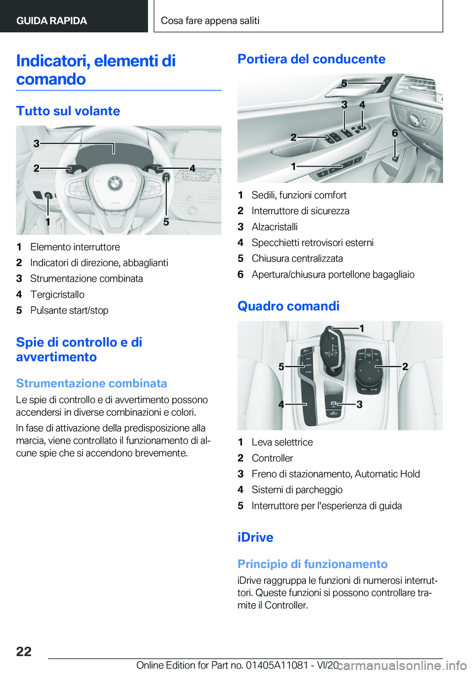BMW 7 SERIES 2021  Libretti Di Uso E manutenzione (in Italian) �I�n�d�i�c�a�t�o�r�i�,��e�l�e�m�e�n�t�i��d�i�c�o�m�a�n�d�o
�T�u�t�t�o��s�u�l��v�o�l�a�n�t�e
�1�E�l�e�m�e�n�t�o��i�n�t�e�r�r�u�t�t�o�r�e�2�I�n�d�i�c�a�t�o�r�i��d�i��d�i�r�e�z�i�o�n�e�,��a�b�b�a