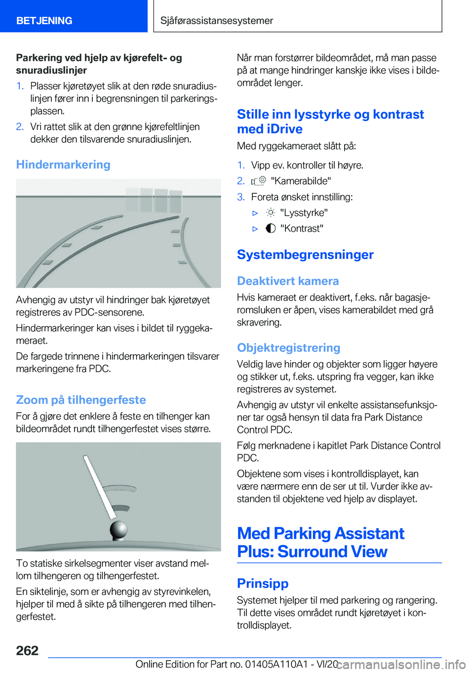 BMW 7 SERIES 2021  InstruksjonsbØker (in Norwegian)  P a r k e r i n g  v e d  h j e l p  a v  k j 