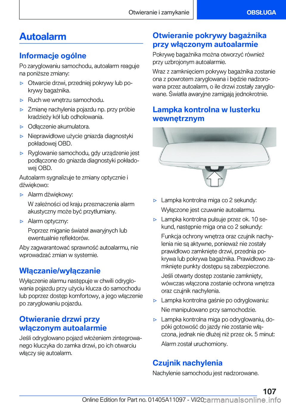 BMW 7 SERIES 2021  Instrukcja obsługi (in Polish) �A�u�t�o�a�l�a�r�m
�I�n�f�o�r�m�a�c�j�e��o�g�