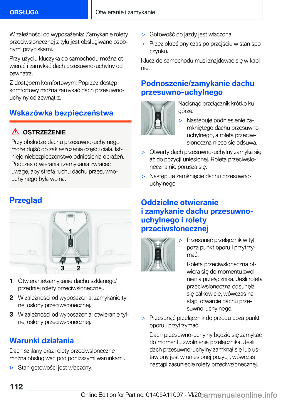 BMW 7 SERIES 2021  Instrukcja obsługi (in Polish) �W��z�a�l�e9�n�o�c�i��o�d��w�y�p�o�s�a9�e�n�i�a�:��Z�a�m�y�k�a�n�i�e��r�o�l�e�t�y
�p�r�z�e�c�i�w�s�ł�o�n�e�c�z�n�e�j��z��t�y�ł�u��j�e�s�t��o�b�s�ł�u�g�i�w�a�n�e��o�s�o�bj �n�y�m�i��