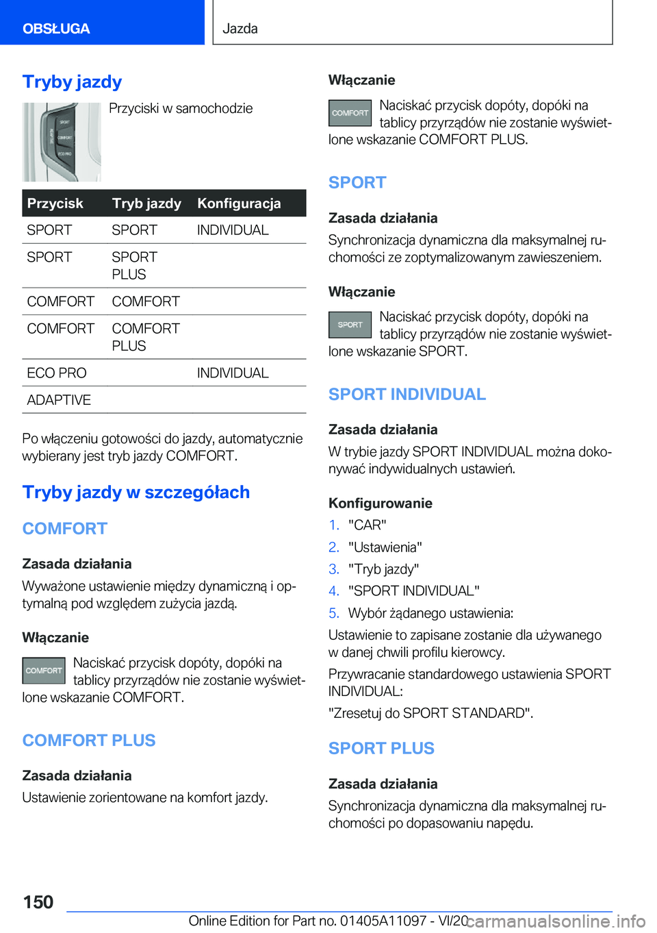 BMW 7 SERIES 2021  Instrukcja obsługi (in Polish) �T�r�y�b�y��j�a�z�d�y�P�r�z�y�c�i�s�k�i��w��s�a�m�o�c�h�o�d�z�i�e�P�r�z�y�c�i�s�k�T�r�y�b��j�a�z�d�y�K�o�n�f�i�g�u�r�a�c�j�a�S�P�O�R�T�S�P�O�R�T�I�N�D�I�V�I�D�U�A�L�S�P�O�R�T�S�P�O�R�T
�P�L�U�S�C�