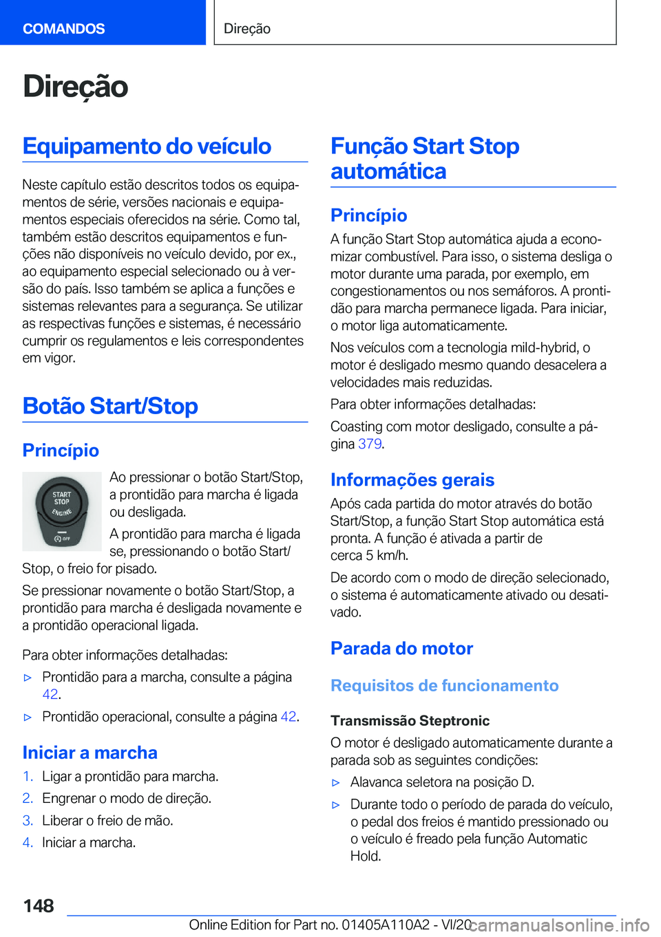 BMW 7 SERIES 2021  Manual do condutor (in Portuguese) �D�i�r�e�