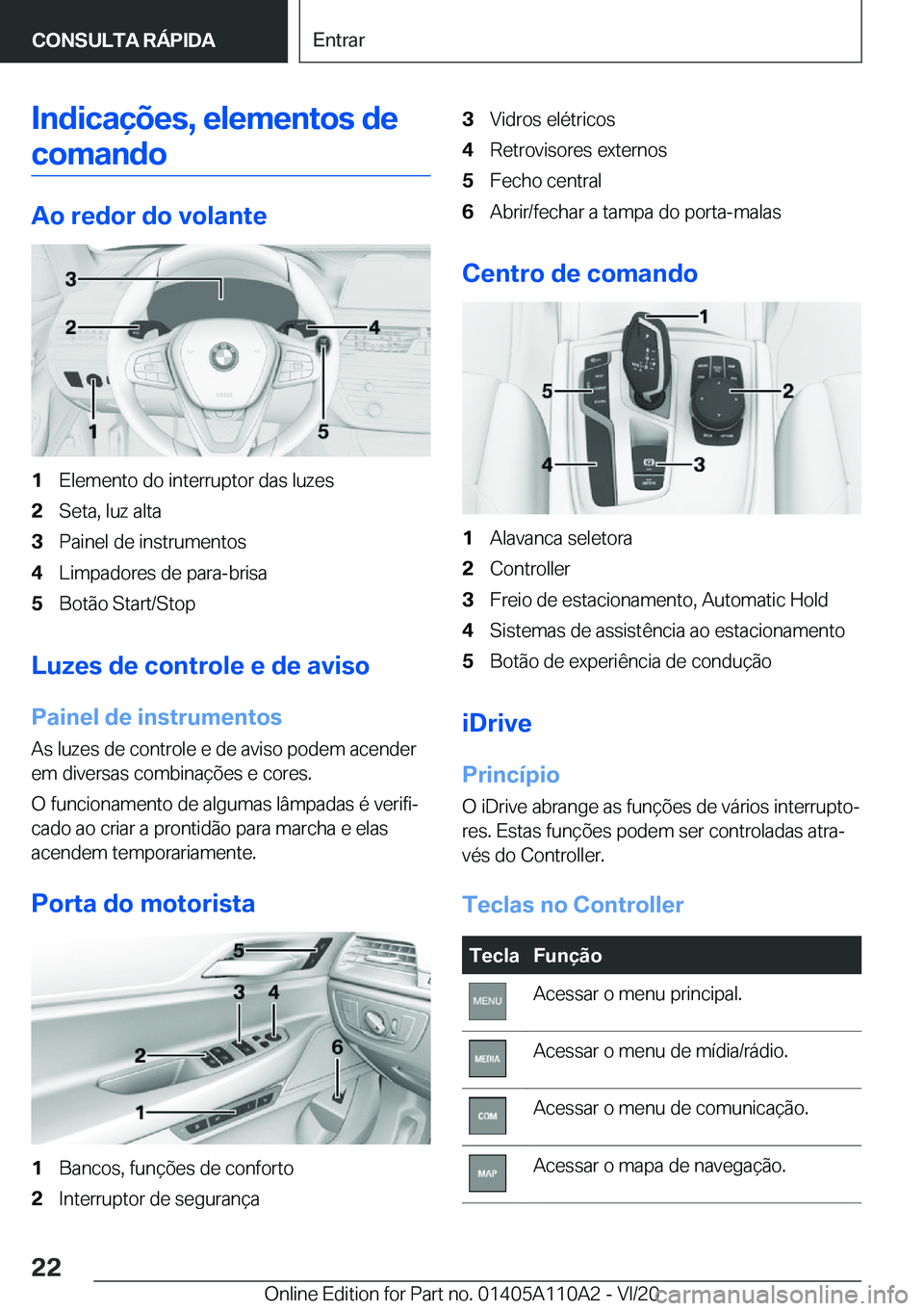 BMW 7 SERIES 2021  Manual do condutor (in Portuguese) �I�n�d�i�c�a�