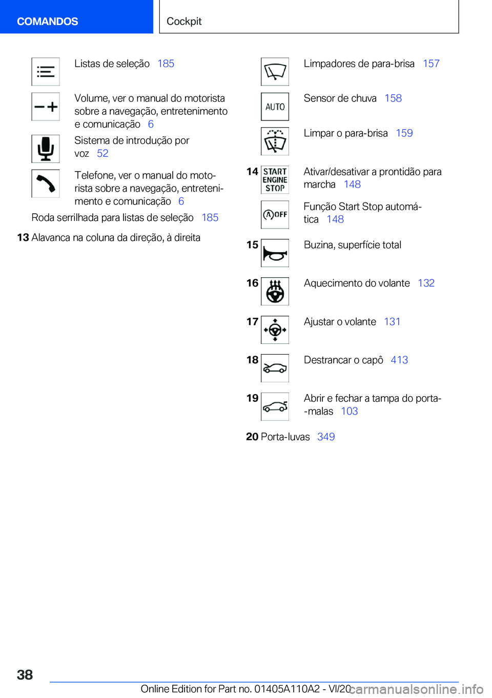 BMW 7 SERIES 2021  Manual do condutor (in Portuguese) �L�i�s�t�a�s��d�e��s�e�l�e�