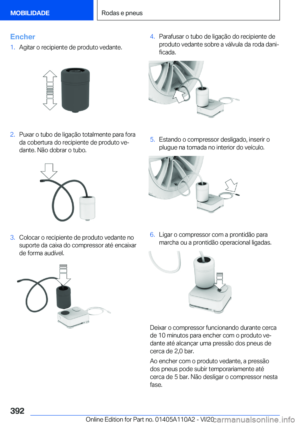 BMW 7 SERIES 2021  Manual do condutor (in Portuguese) �E�n�c�h�e�r�1�.�A�g�i�t�a�r��o��r�e�c�i�p�i�e�n�t�e��d�e��p�r�o�d�u�t�o��v�e�d�a�n�t�e�.�2�.�P�u�x�a�r��o��t�u�b�o��d�e��l�i�g�a�
