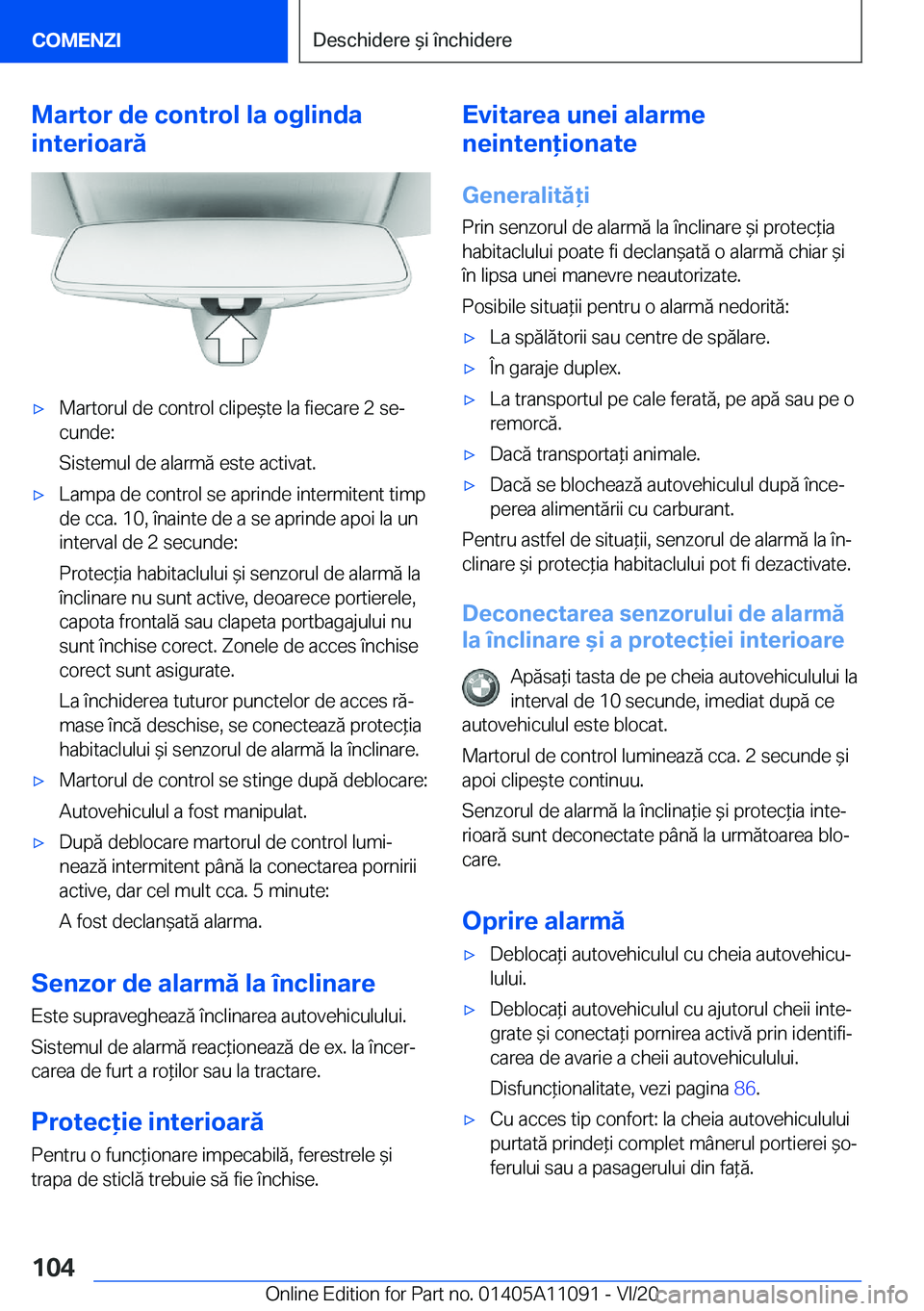 BMW 7 SERIES 2021  Ghiduri De Utilizare (in Romanian) �M�a�r�t�o�r��d�e��c�o�n�t�r�o�l��l�a��o�g�l�i�n�d�a
�i�n�t�e�r�i�o�a�r�