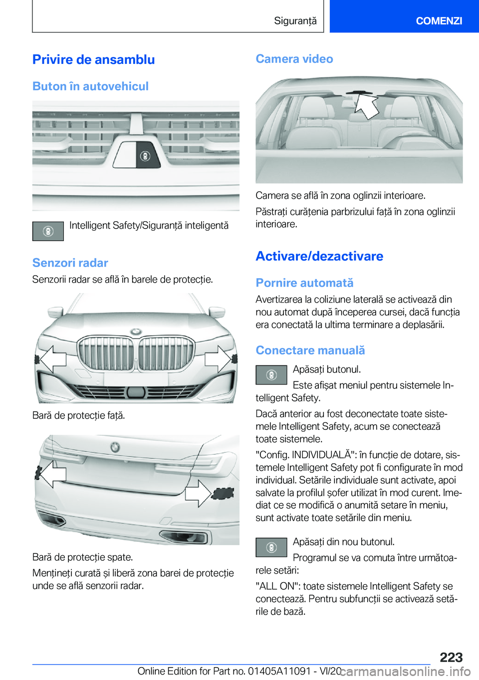 BMW 7 SERIES 2021  Ghiduri De Utilizare (in Romanian) �P�r�i�v�i�r�e��d�e��a�n�s�a�m�b�l�u
�B�u�t�o�n��