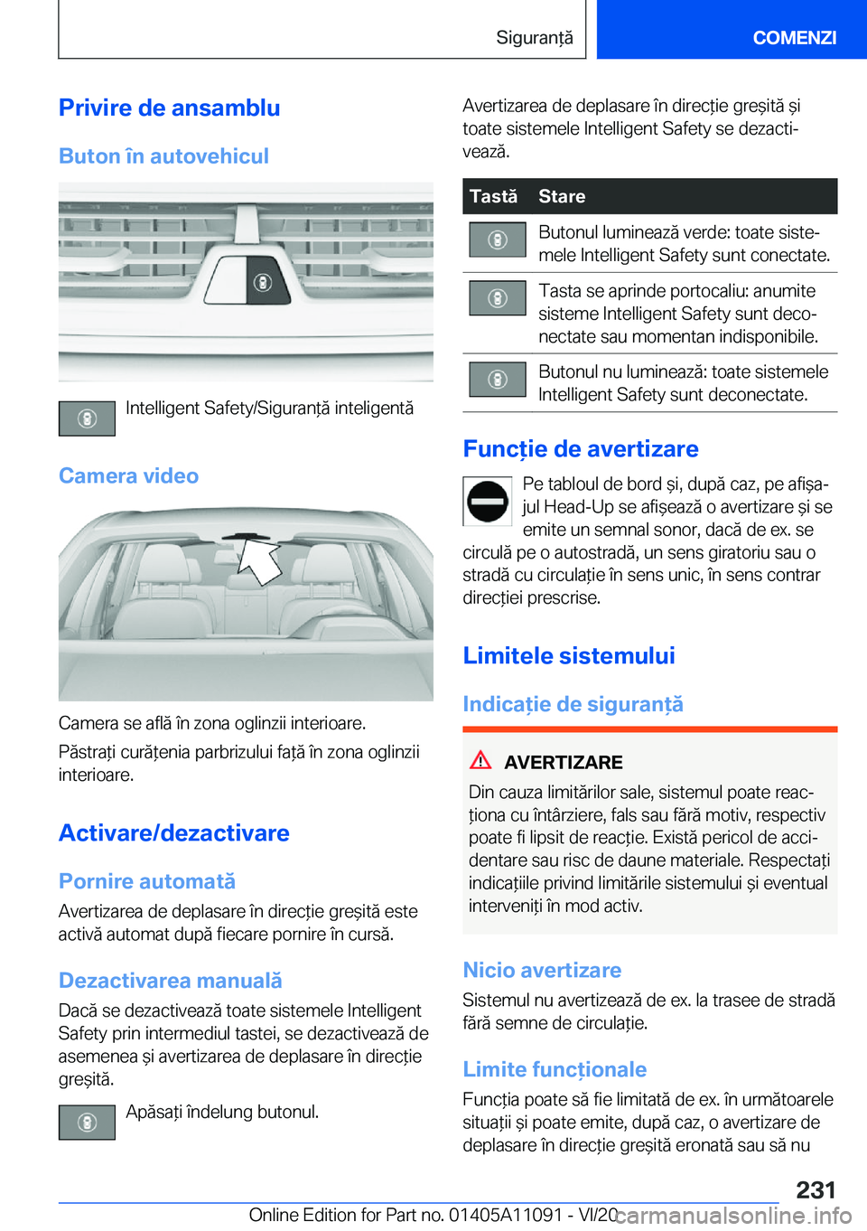 BMW 7 SERIES 2021  Ghiduri De Utilizare (in Romanian) �P�r�i�v�i�r�e��d�e��a�n�s�a�m�b�l�u
�B�u�t�o�n��