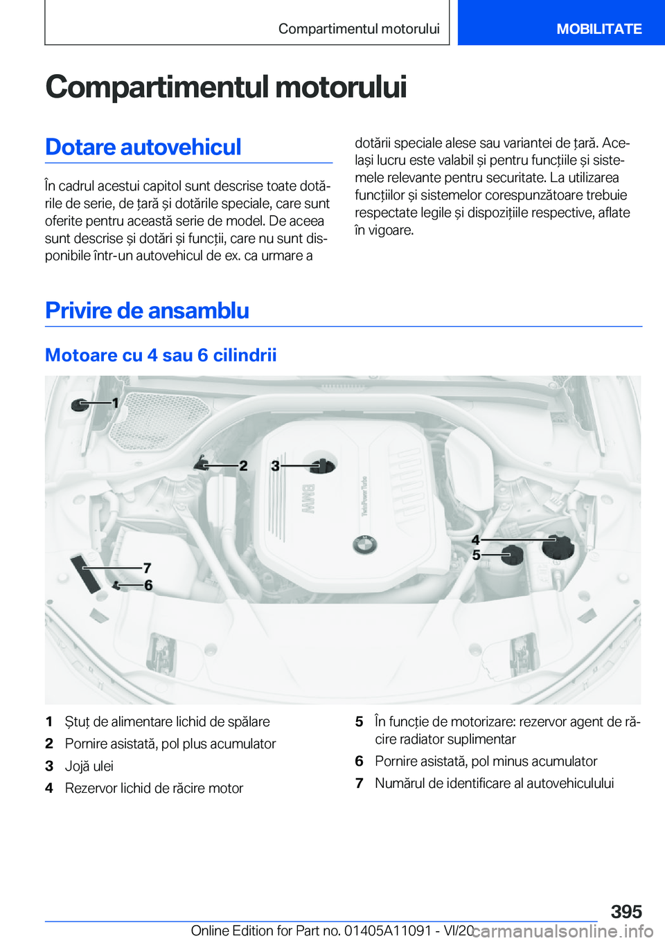 BMW 7 SERIES 2021  Ghiduri De Utilizare (in Romanian) �C�o�m�p�a�r�t�i�m�e�n�t�u�l��m�o�t�o�r�u�l�u�i�D�o�t�a�r�e��a�u�t�o�v�e�h�i�c�u�l
�