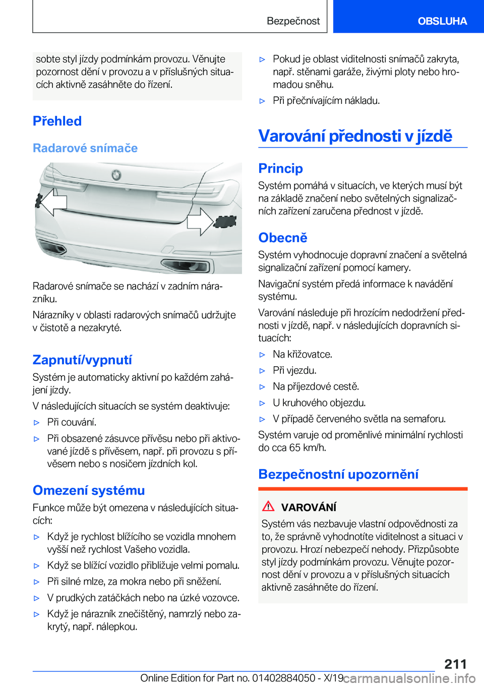 BMW 7 SERIES 2020  Návod na použití (in Czech) �s�o�b�t�e��s�t�y�l��j�