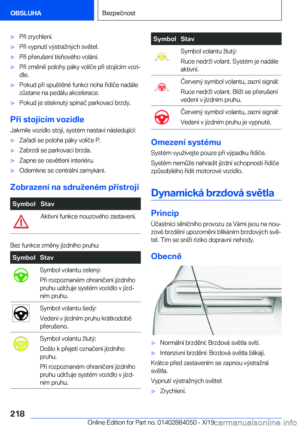 BMW 7 SERIES 2020  Návod na použití (in Czech) 'x�P�i��z�r�y�c�h�l�e�n�