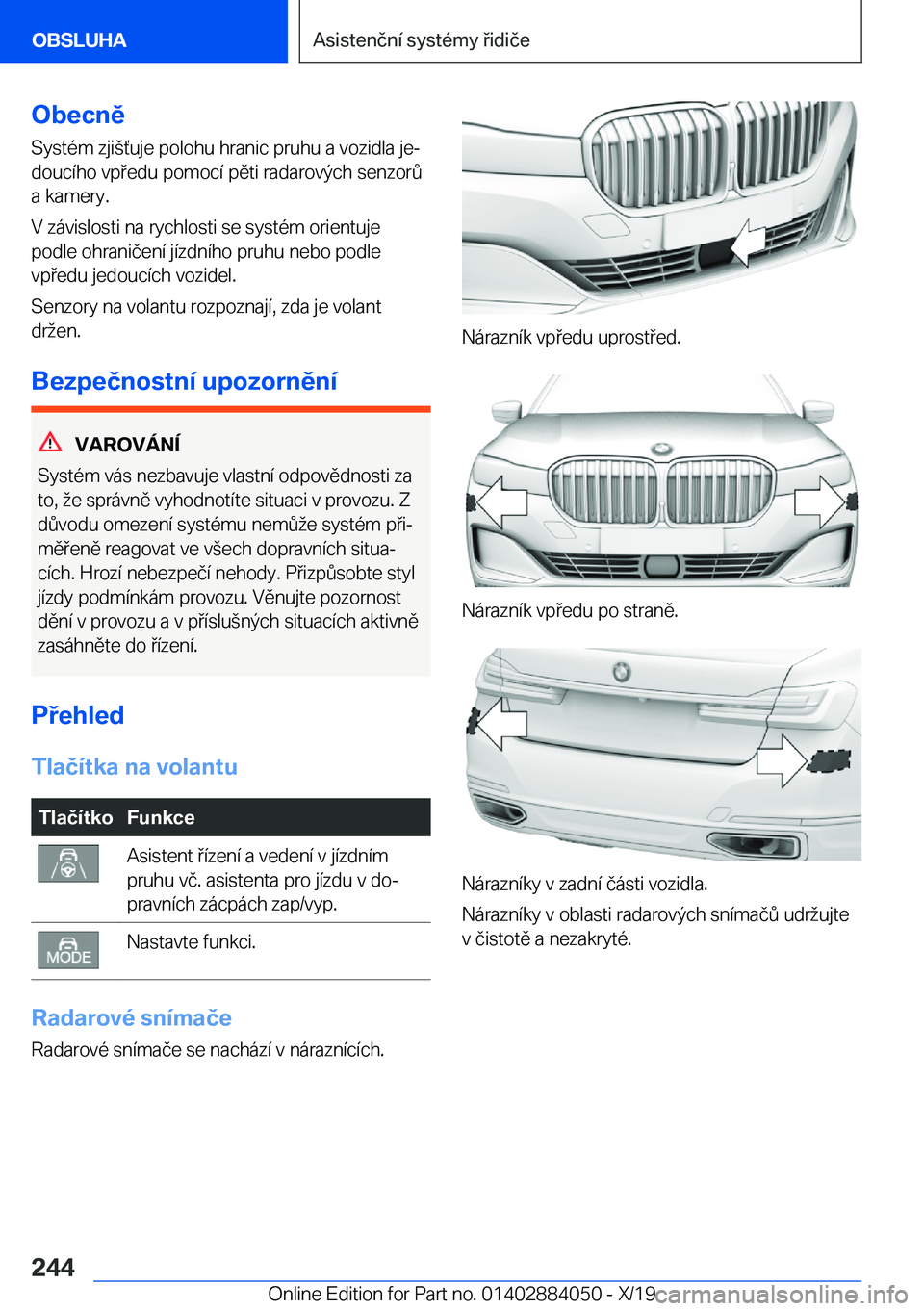 BMW 7 SERIES 2020  Návod na použití (in Czech) �O�b�e�c�n�ě�S�y�s�t�