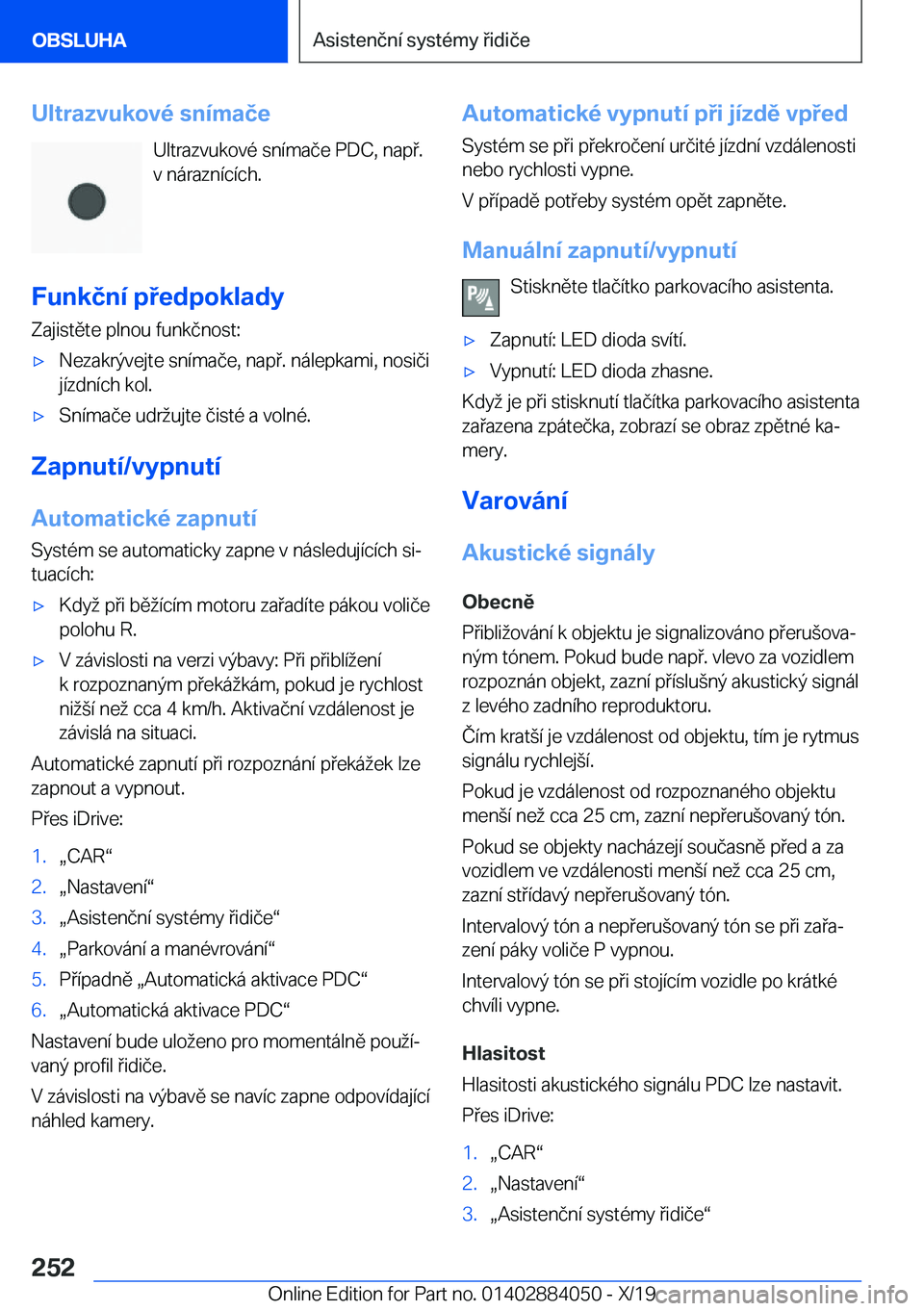 BMW 7 SERIES 2020  Návod na použití (in Czech) �U�l�t�r�a�z�v�u�k�o�v�