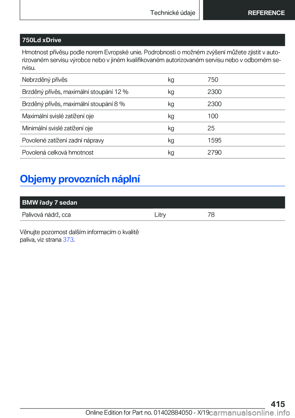 BMW 7 SERIES 2020  Návod na použití (in Czech) �7�5�0�L�d��x�D�r�i�v�e�H�m�o�t�n�o�s�t��p�