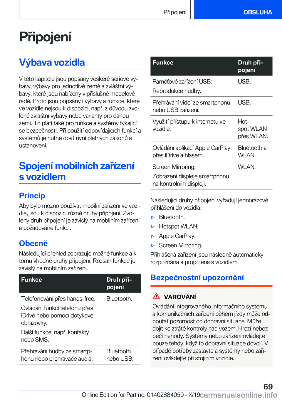 BMW 7 SERIES 2020  Návod na použití (in Czech) �P�i�p�o�j�e�n�
