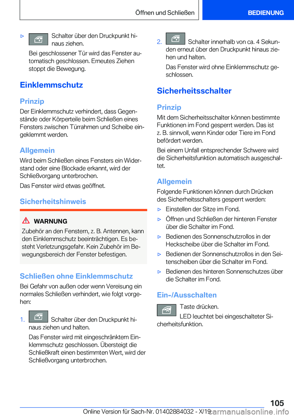 BMW 7 SERIES 2020  Betriebsanleitungen (in German) 'x�S�c�h�a�l�t�e�r��