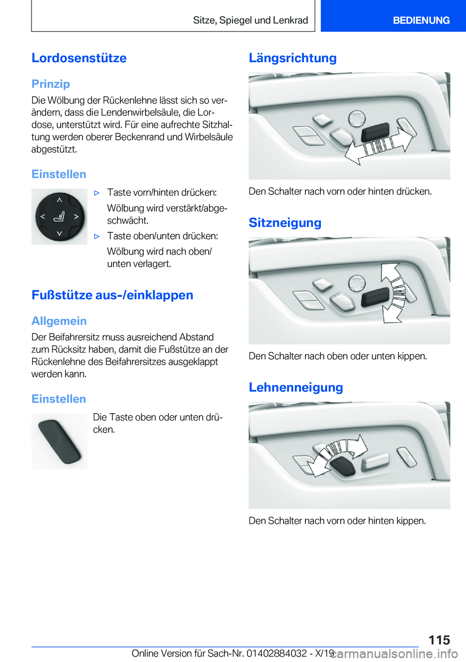 BMW 7 SERIES 2020  Betriebsanleitungen (in German) �L�o�r�d�o�s�e�n�s�t�