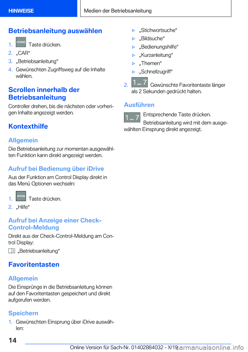 BMW 7 SERIES 2020  Betriebsanleitungen (in German) �B�e�t�r�i�e�b�s�a�n�l�e�i�t�u�n�g��a�u�s�w�