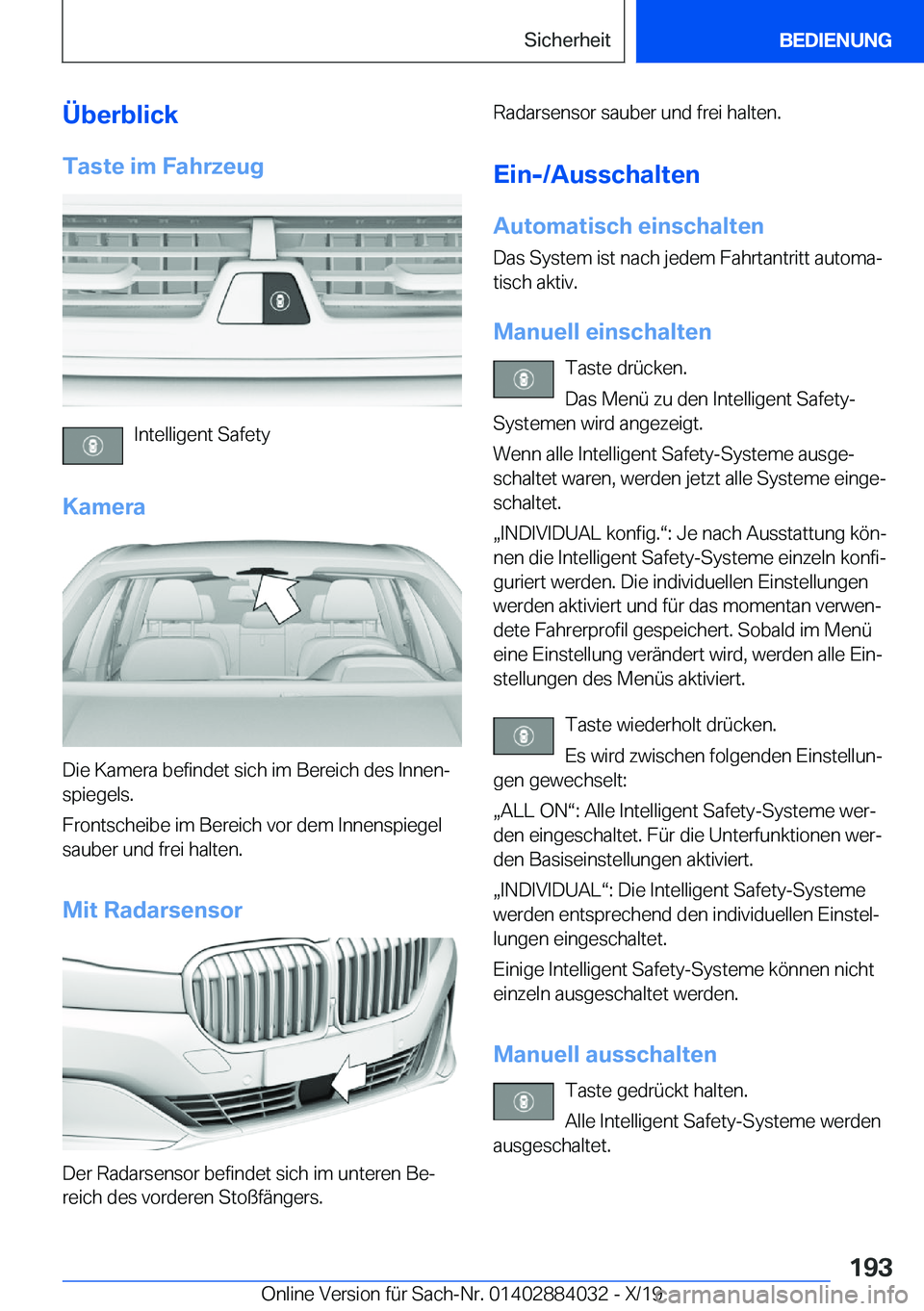 BMW 7 SERIES 2020  Betriebsanleitungen (in German) �
