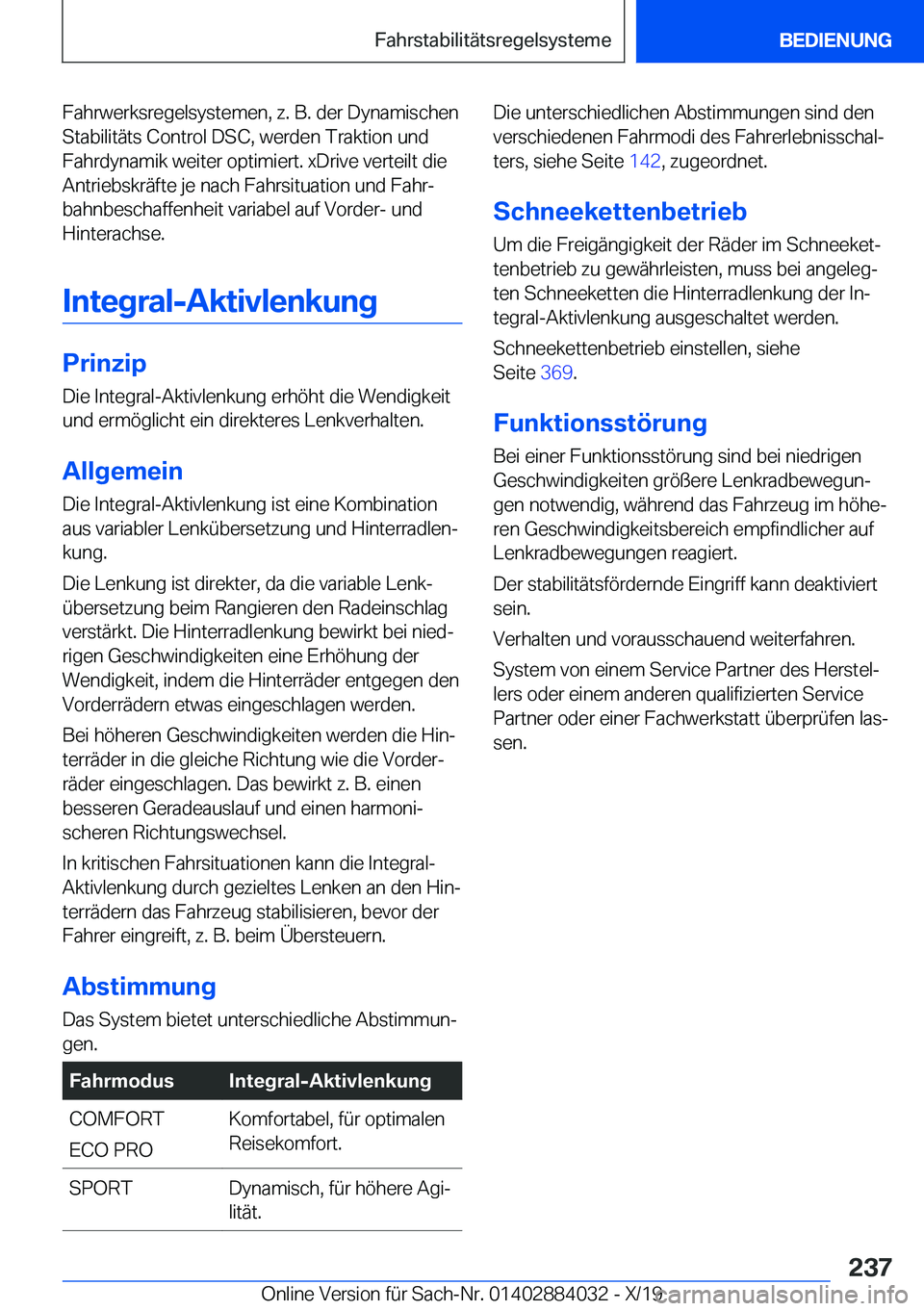 BMW 7 SERIES 2020  Betriebsanleitungen (in German) �F�a�h�r�w�e�r�k�s�r�e�g�e�l�s�y�s�t�e�m�e�n�,��z�.��B�.��d�e�r��D�y�n�a�m�i�s�c�h�e�n�S�t�a�b�i�l�i�t�