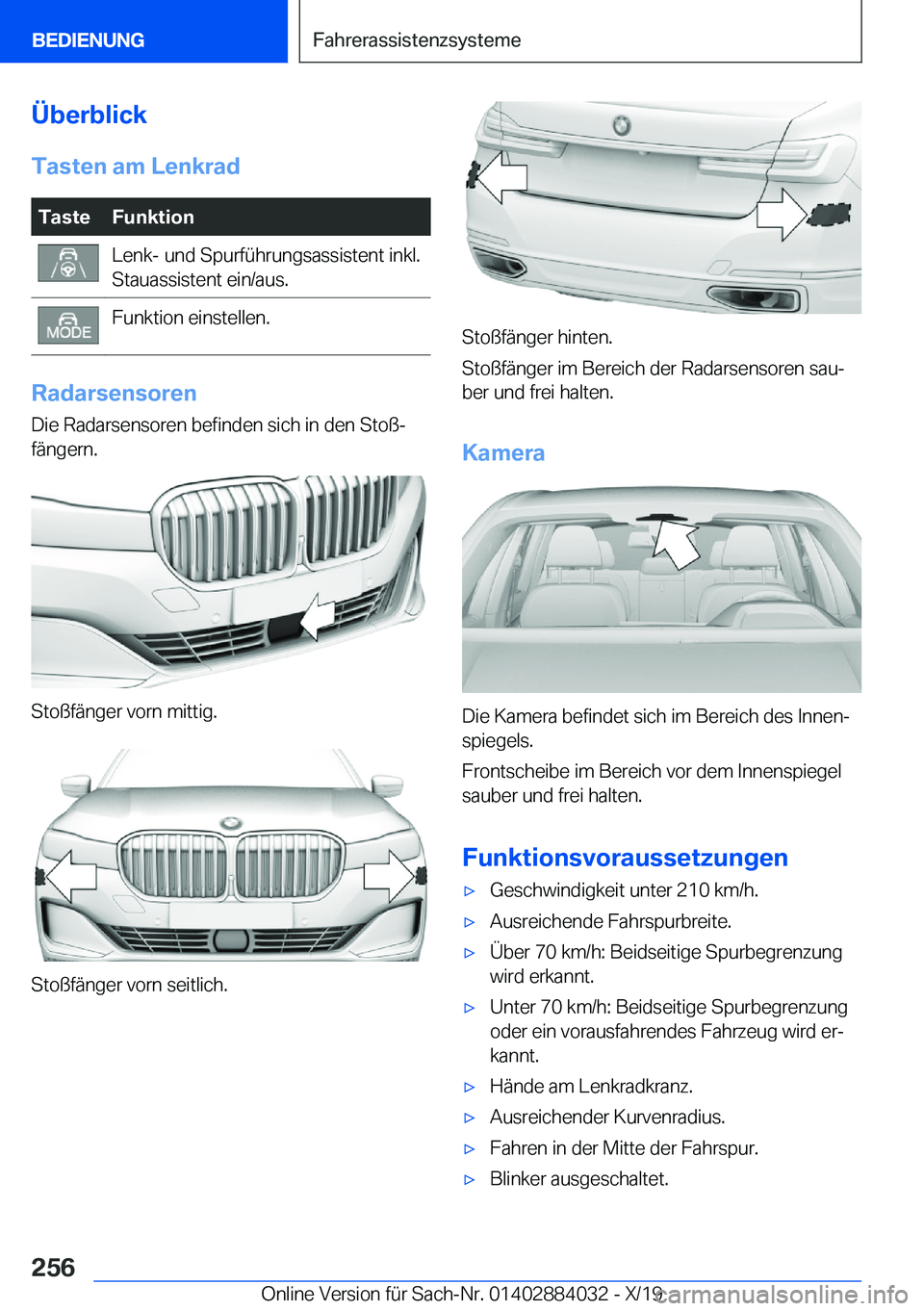 BMW 7 SERIES 2020  Betriebsanleitungen (in German) �