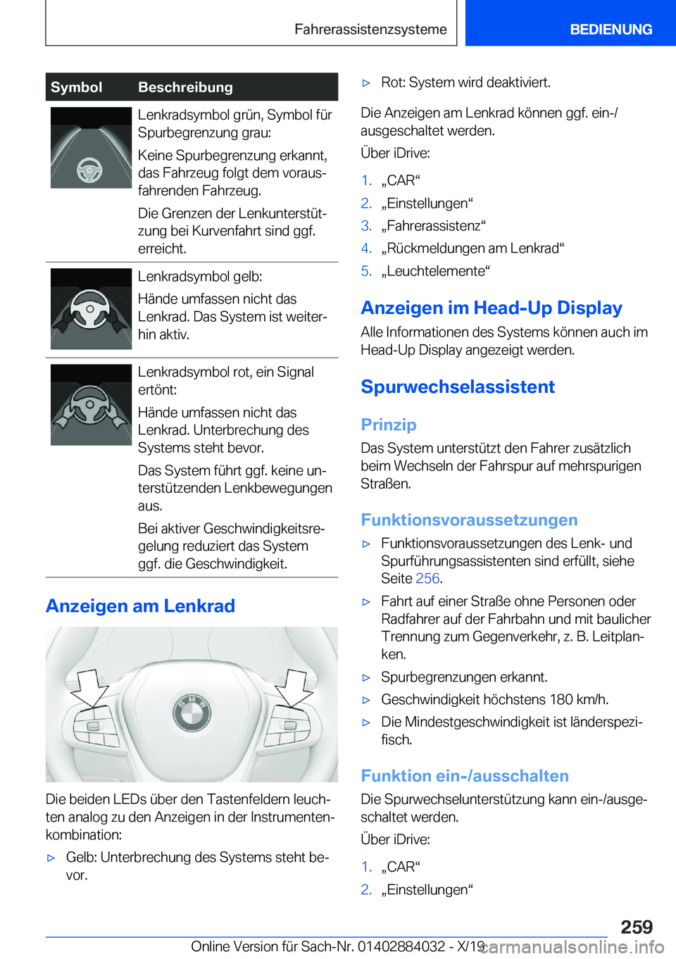 BMW 7 SERIES 2020  Betriebsanleitungen (in German) �S�y�m�b�o�l�B�e�s�c�h�r�e�i�b�u�n�g�L�e�n�k�r�a�d�s�y�m�b�o�l��g�r�