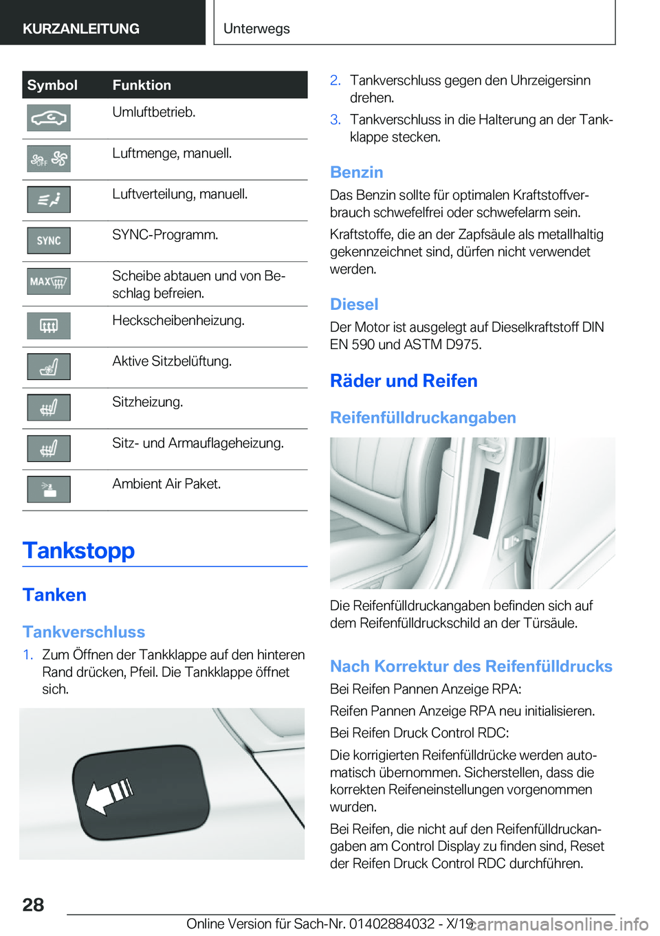 BMW 7 SERIES 2020  Betriebsanleitungen (in German) �S�y�m�b�o�l�F�u�n�k�t�i�o�n�U�m�l�u�f�t�b�e�t�r�i�e�b�.�L�u�f�t�m�e�n�g�e�,��m�a�n�u�e�l�l�.�L�u�f�t�v�e�r�t�e�i�l�u�n�g�,��m�a�n�u�e�l�l�.�S�Y�N�C�-�P�r�o�g�r�a�m�m�.�S�c�h�e�i�b�e��a�b�t�a�u�e�n