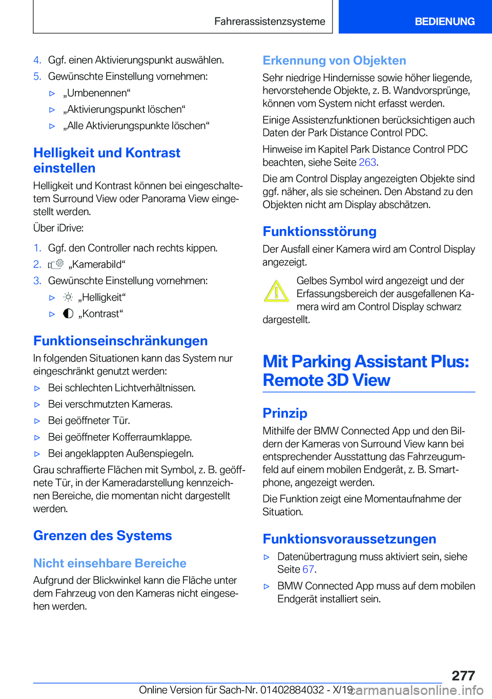 BMW 7 SERIES 2020  Betriebsanleitungen (in German) �4�.�G�g�f�.��e�i�n�e�n��A�k�t�i�v�i�e�r�u�n�g�s�p�u�n�k�t��a�u�s�w�