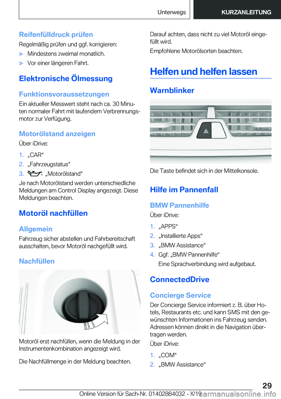 BMW 7 SERIES 2020  Betriebsanleitungen (in German) �R�e�i�f�e�n�f�