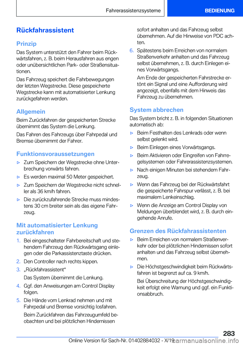 BMW 7 SERIES 2020  Betriebsanleitungen (in German) �R�