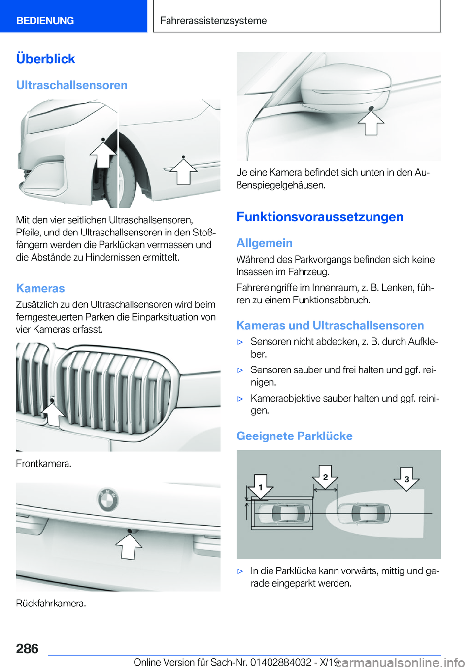 BMW 7 SERIES 2020  Betriebsanleitungen (in German) �
