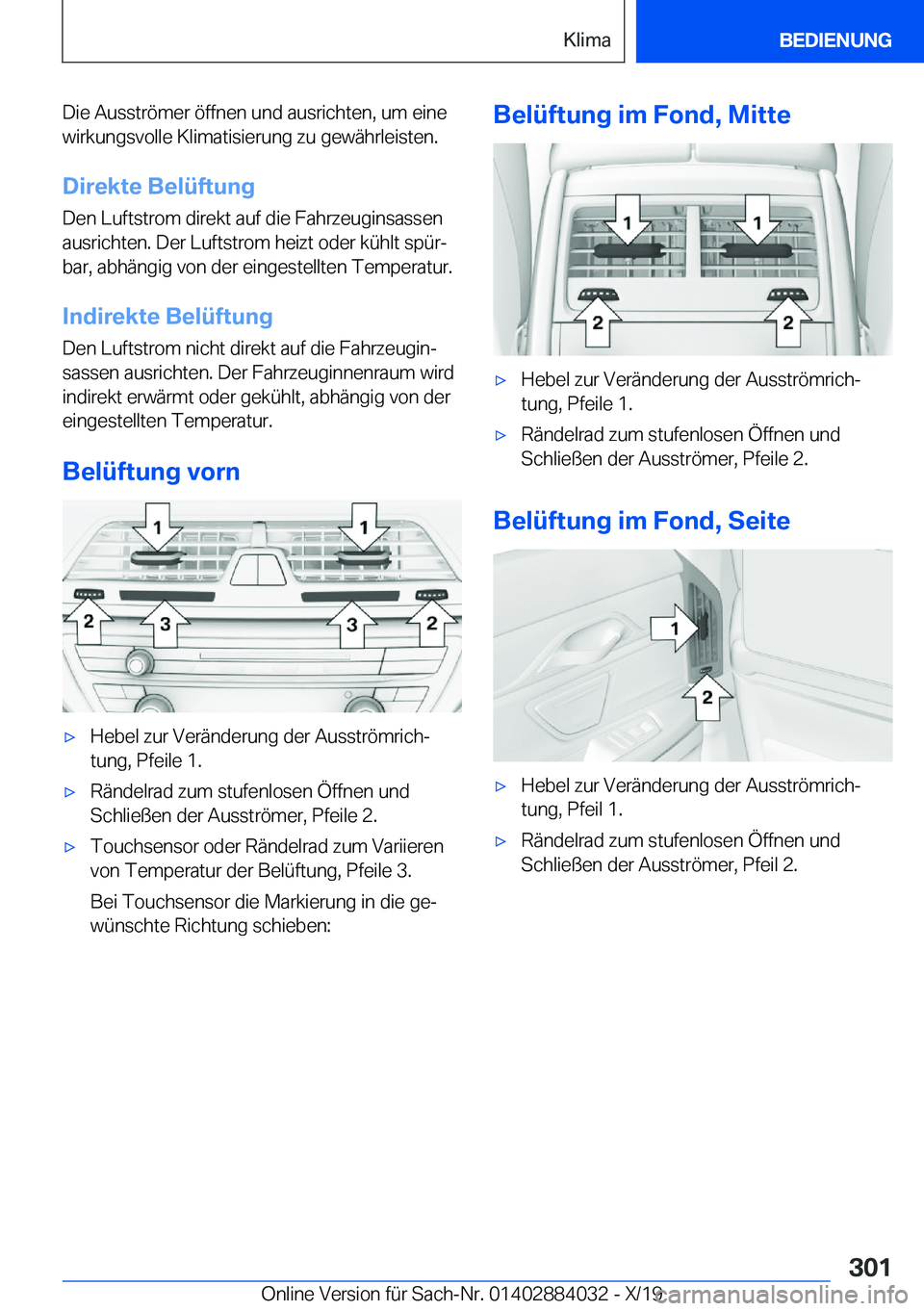 BMW 7 SERIES 2020  Betriebsanleitungen (in German) �D�i�e��A�u�s�s�t�r�