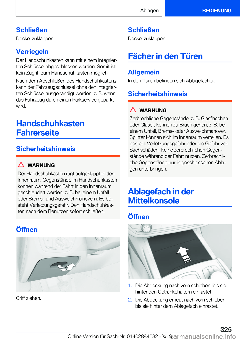 BMW 7 SERIES 2020  Betriebsanleitungen (in German) �S�c�h�l�i�e�