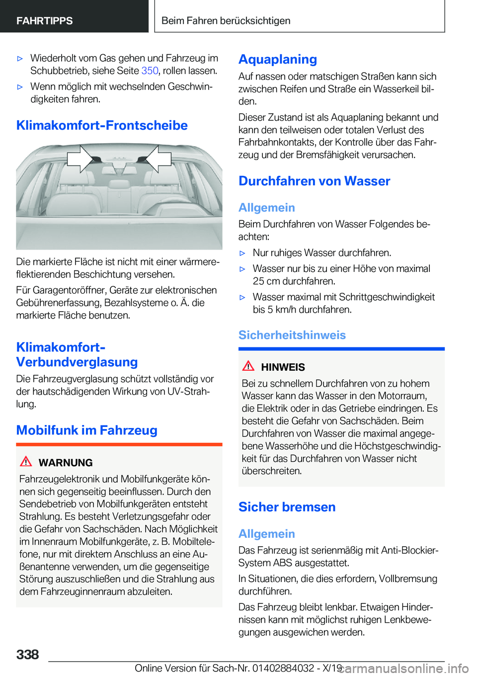 BMW 7 SERIES 2020  Betriebsanleitungen (in German) 'x�W�i�e�d�e�r�h�o�l�t��v�o�m��G�a�s��g�e�h�e�n��u�n�d��F�a�h�r�z�e�u�g��i�m
�S�c�h�u�b�b�e�t�r�i�e�b�,��s�i�e�h�e��S�e�i�t�e� �3�5�0�,��r�o�l�l�e�n��l�a�s�s�e�n�.'x�W�e�n�n��m�