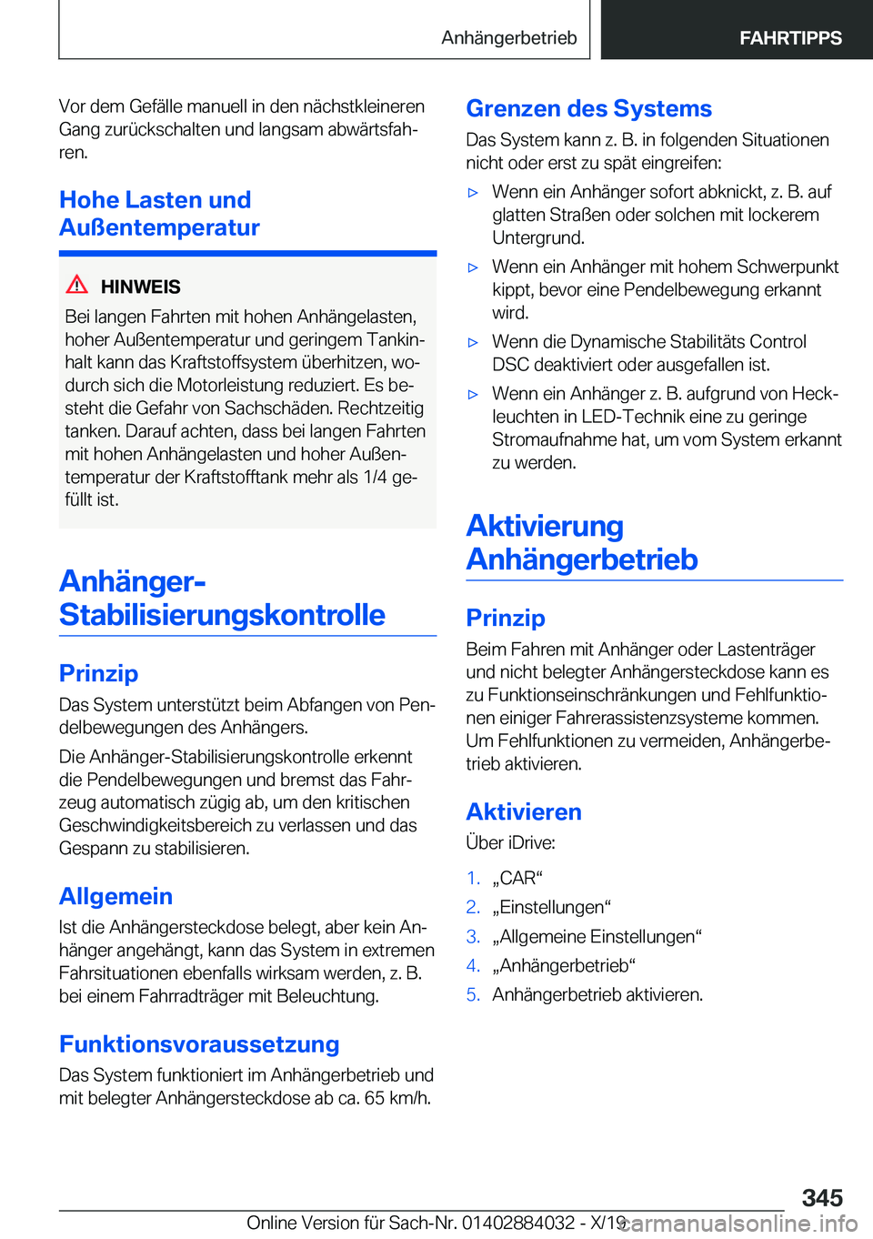 BMW 7 SERIES 2020  Betriebsanleitungen (in German) �V�o�r��d�e�m��G�e�f�