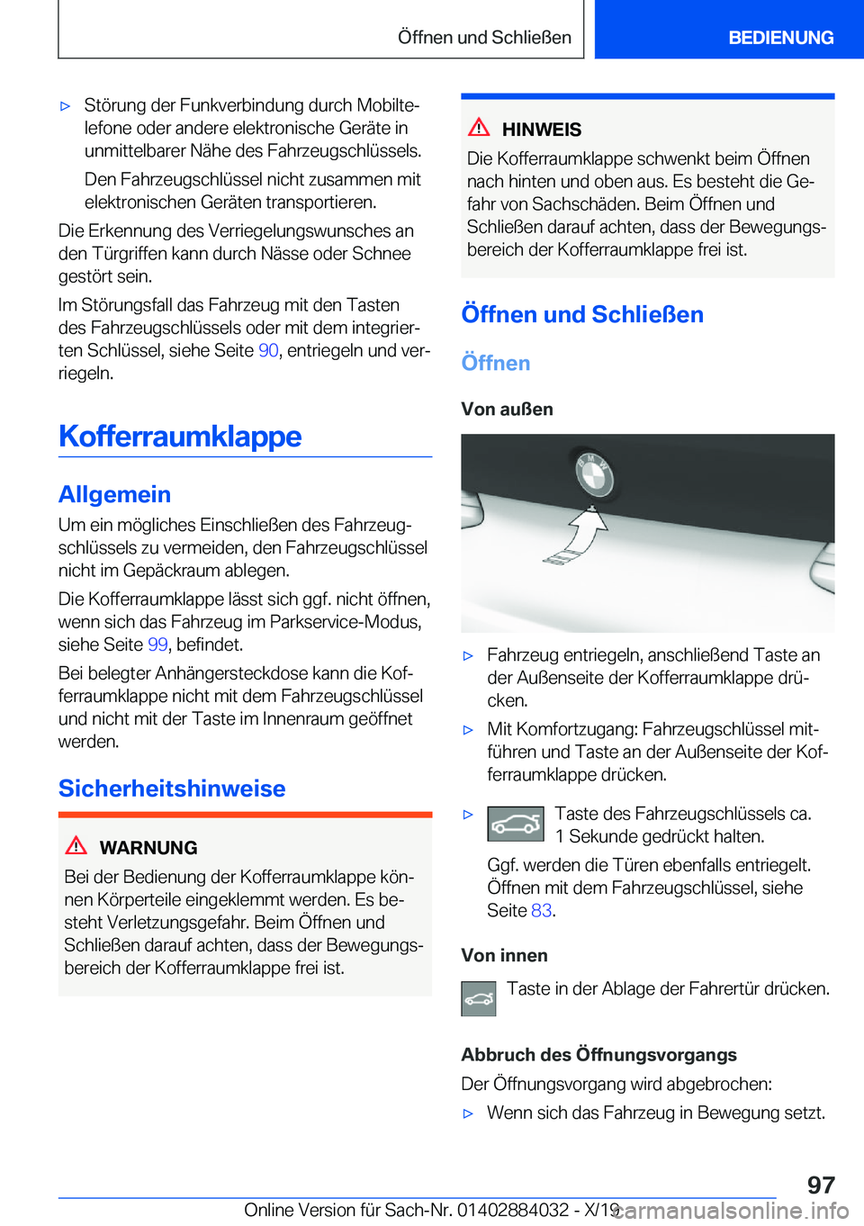 BMW 7 SERIES 2020  Betriebsanleitungen (in German) 'x�S�t�