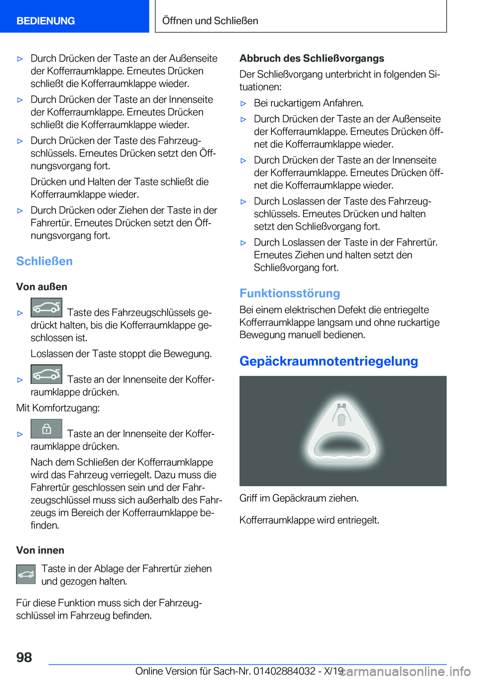 BMW 7 SERIES 2020  Betriebsanleitungen (in German) 'x�D�u�r�c�h��D�r�