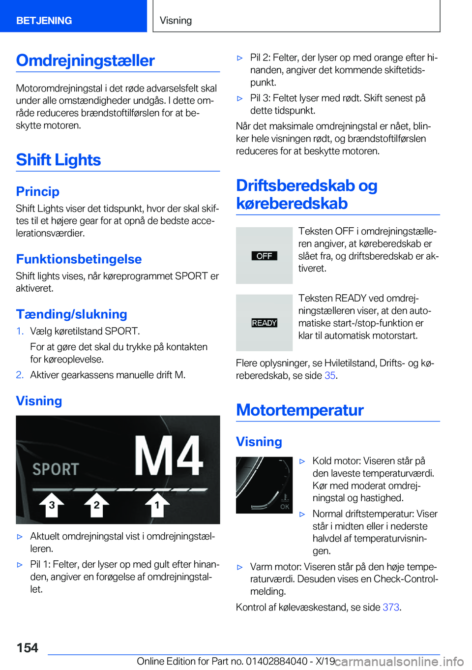 BMW 7 SERIES 2020  InstruktionsbØger (in Danish) �O�m�d�r�e�j�n�i�n�g�s�t�æ�l�l�e�r
�M�o�t�o�r�o�m�d�r�e�j�n�i�n�g�s�t�a�l��i��d�e�t��r�