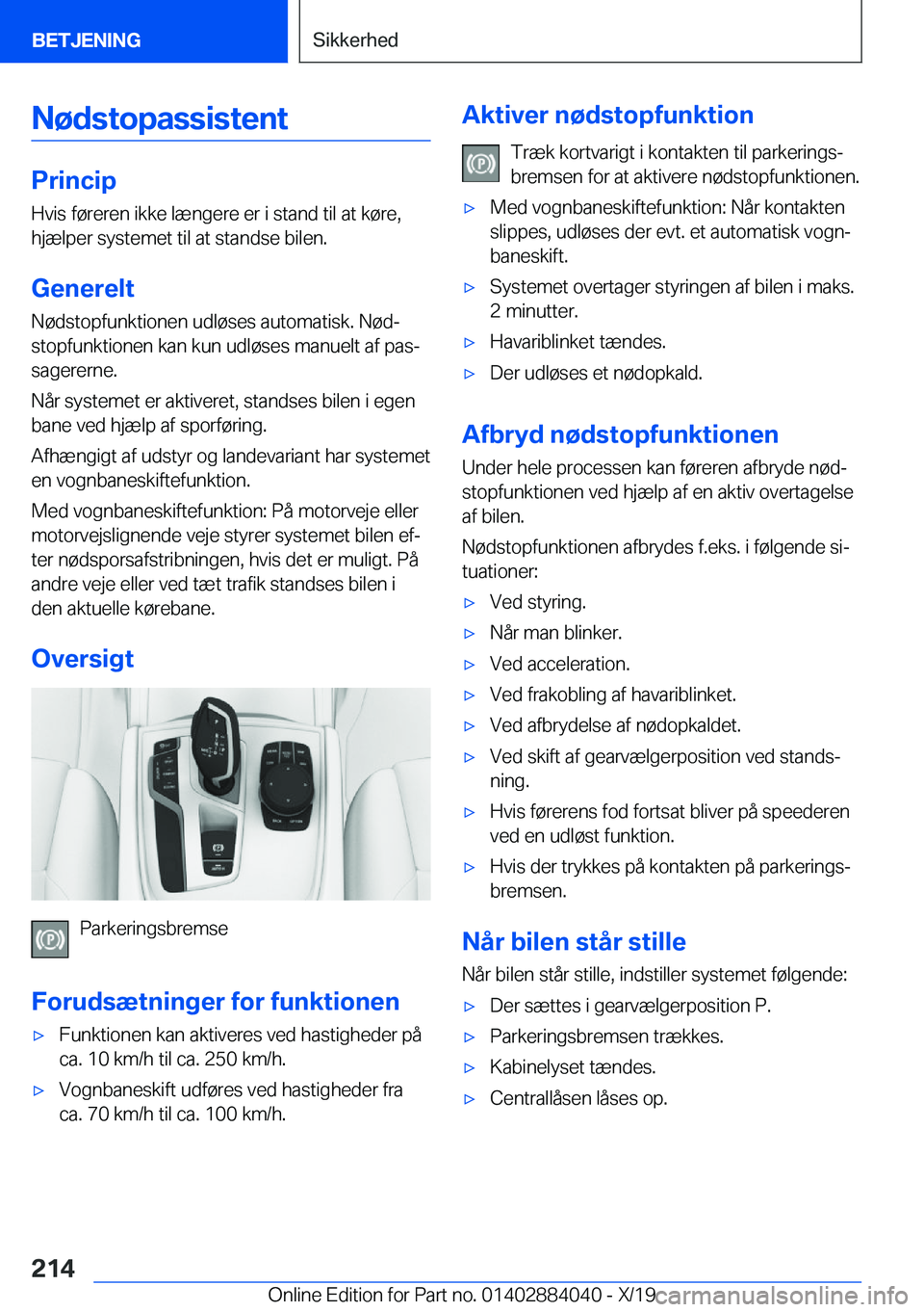 BMW 7 SERIES 2020  InstruktionsbØger (in Danish) �N�