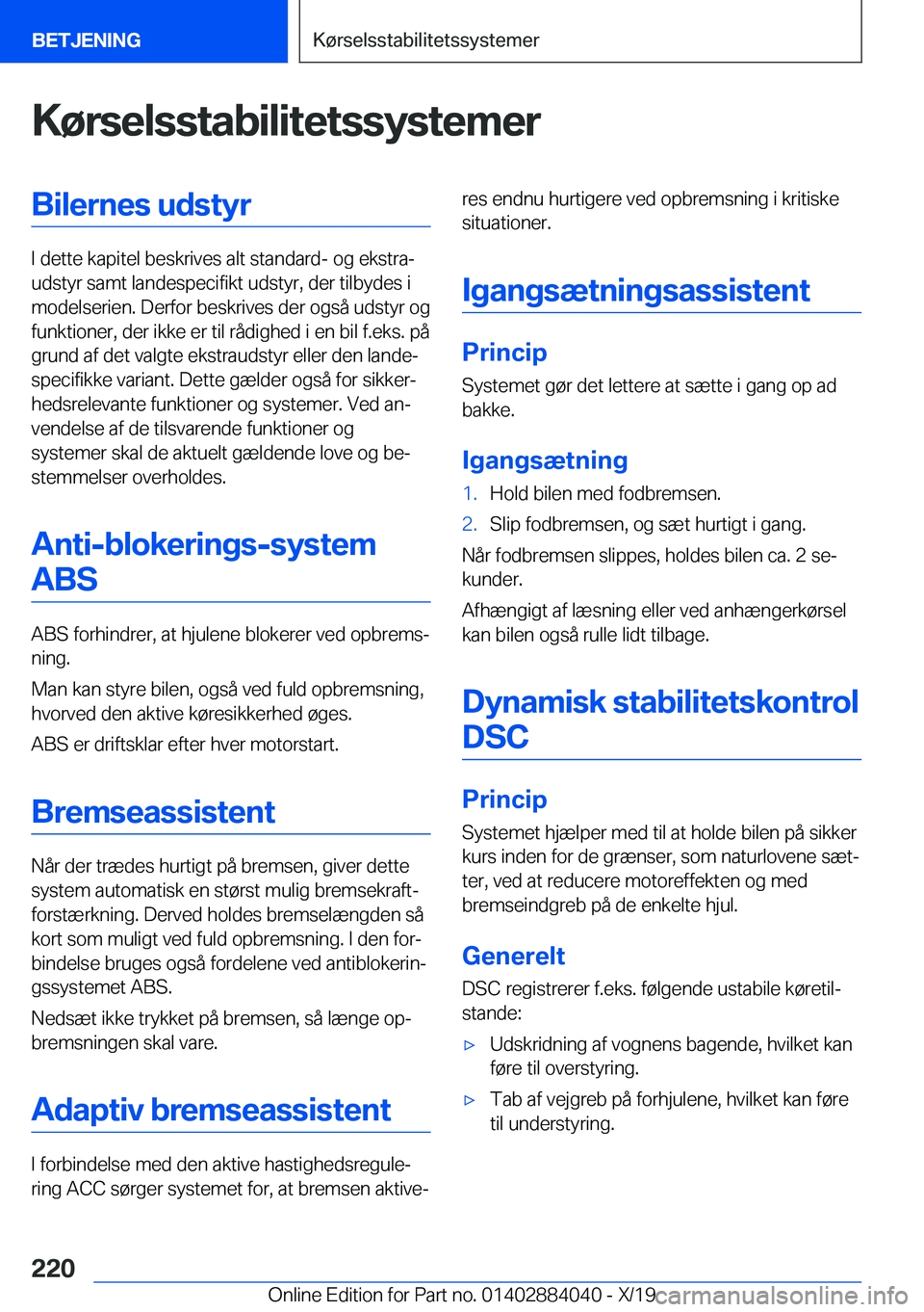 BMW 7 SERIES 2020  InstruktionsbØger (in Danish) �K�