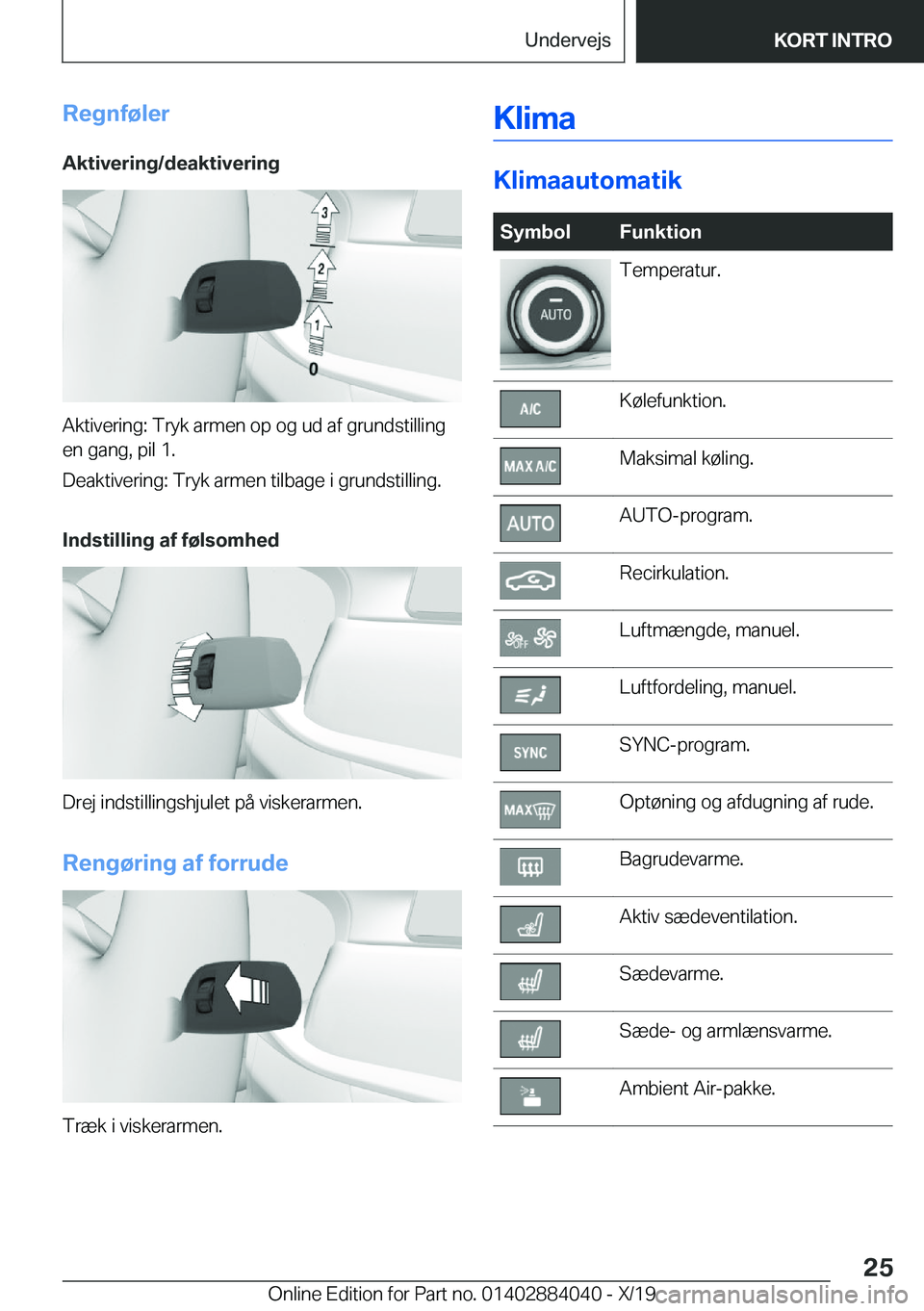 BMW 7 SERIES 2020  InstruktionsbØger (in Danish) �R�e�g�n�f�