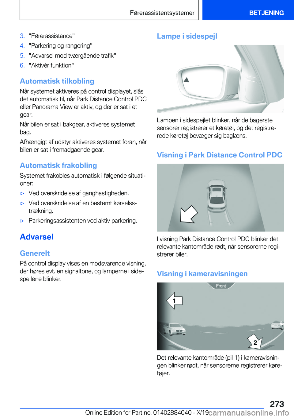 BMW 7 SERIES 2020  InstruktionsbØger (in Danish) �3�.��F�