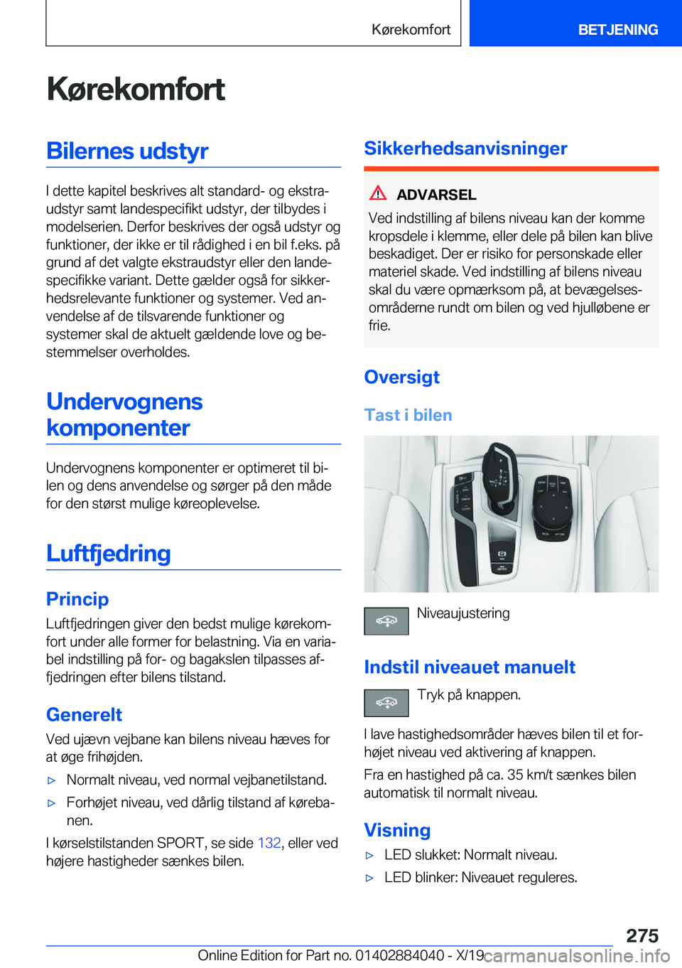 BMW 7 SERIES 2020  InstruktionsbØger (in Danish) �K�